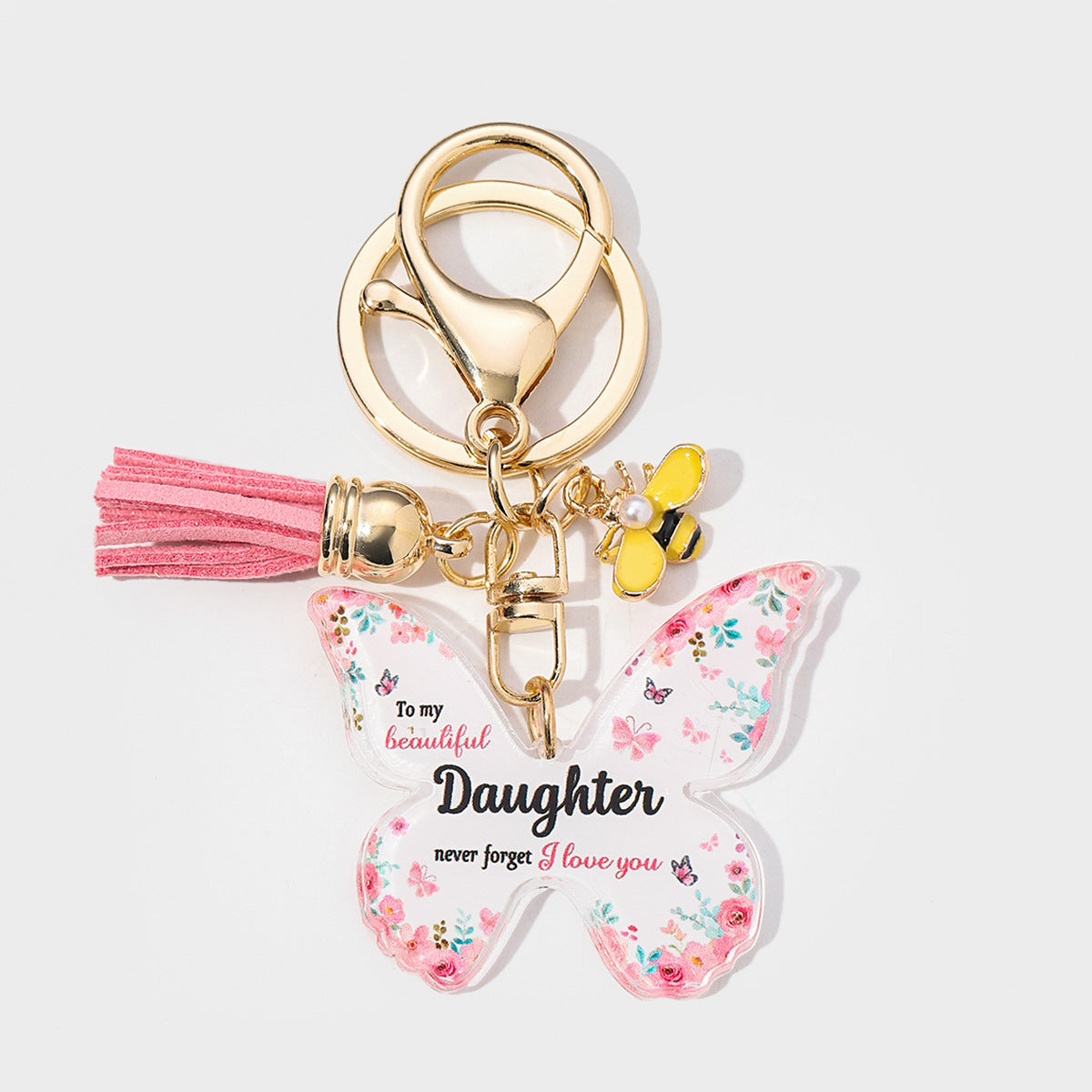 Wholesale Butterfly Shape Acrylic MOM Pendant Key Chain
